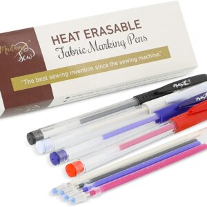 Heat Erasable Fabric Marking Pens with 4 Refills for Quilting, Sewing and Dressmaking